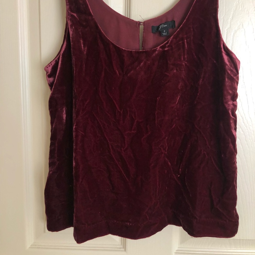 JCREW Burgundy Velvet Top